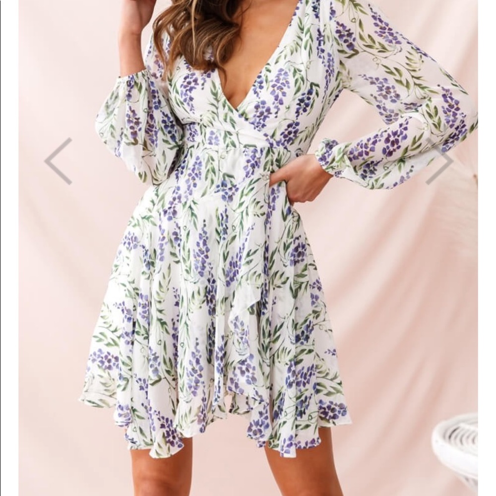 Wisteria Lane long sleeve tea dress